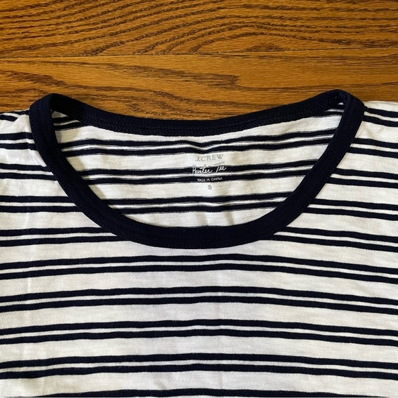 J.Crew Painter Tee Navy/White Stripe Size Small Scoop Neck - Picture 3 of 6